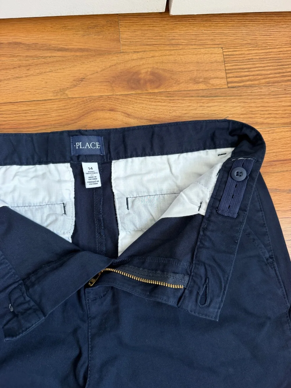 NWOT Children's Place Boys Uniform Stretch Chino Shorts 2-Pack Navy size 14